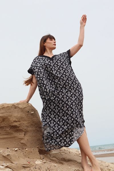 Su Koleksiyon Rochie Orchid cu decolteu în V cu imprimeu de viscoză