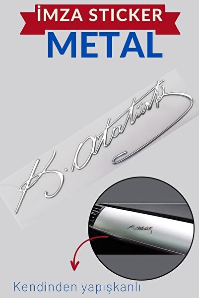 ModaCar Metal 8.5 Cm Atatürk Imzası Sticker 424423