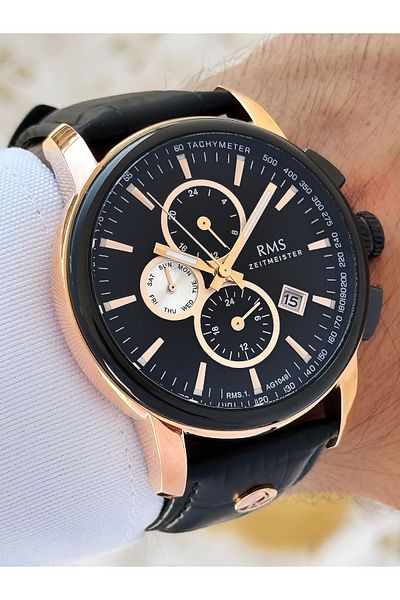 Romanson 5 Atm Waterproof Leather Cord Men's Wrist Watch - Functions Active