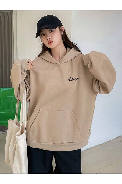AFROGİYİM Unisex Change Cheerful Printed Oversize Hoodie