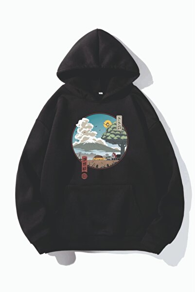 AFROGİYİM هودي كبير الحجم مطبوع عليه رسوم متحركة توتورو للجنسين