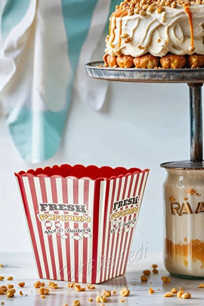 KaktüsKedi 3 Adet Patlamış Mısır Kovası | Popcorn Kutusu Seti