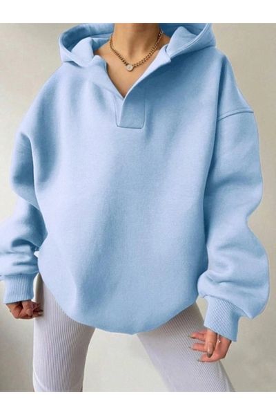 AFROGİYİM Φούτερ Unisex με κουκούλα με ανοιχτό γιακά