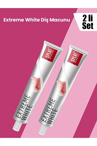 Splat 2 Adet Extreme White Beyazlatıcı Diş Macunu 2 Ton Beyaz