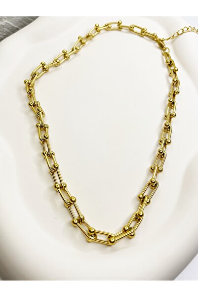 Selin قلادة ذهبية موديل العلامة التجارية الفولاذية