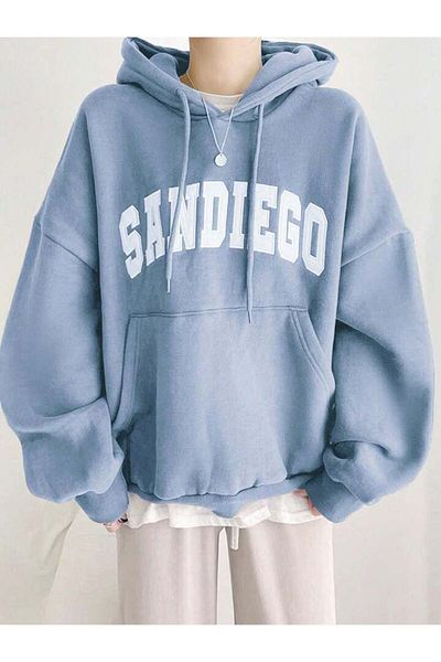 AFROGİYİM Unisex Sandiego Printed Oversize Hoodie
