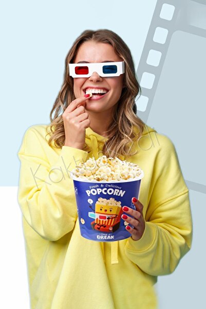KaktüsKedi 4 Adet Patlamış Mısır Kovası | Popcorn Kutusu Seti
