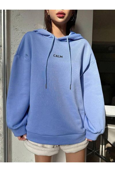AFROGİYİM Hanorac cu glugă oversize imprimat You Are Love Yourself pentru damă