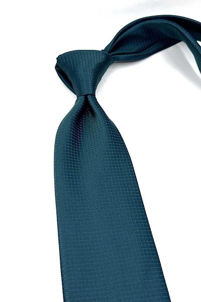 Kravatkolik Green Patterned Classic Tie with Handkerchief - Kk12829