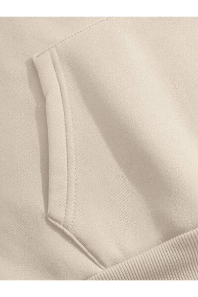 AFROGİYİM Unisex Be True Printed Oversize Hooded Fleece Hoodie