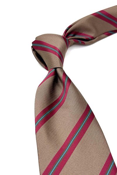 Kravatkolik Brown Striped Tie with Handkerchief - Kk12821