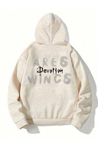 AFROGİYİM Unisex Ares Wing Devotion Printed Oversize Hoodie