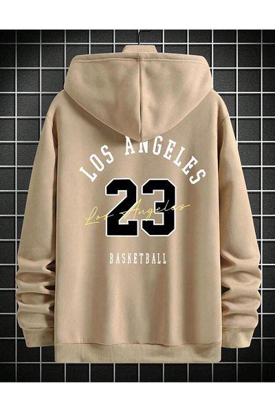 AFROGİYİM Unisex Losangeles 23 Basketball Printed Oversize Hoodie
