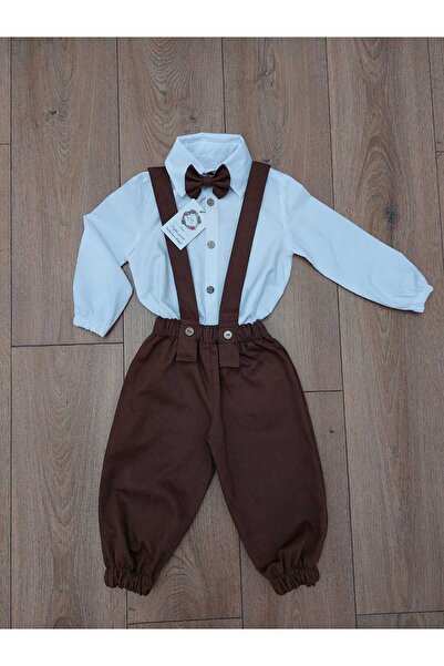 ykr design Kahverengi Salopet Takım