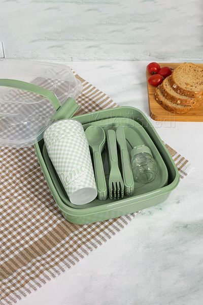 KaktüsKedi 32 Pieces 6-Person Picnic Set with Carrying Bag