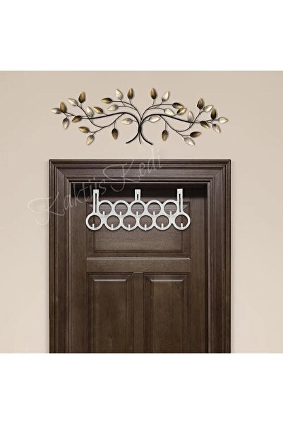 KaktüsKedi Pratik Kapı Arkası Kıyafet Takı Anahtar Askısı Beyaz