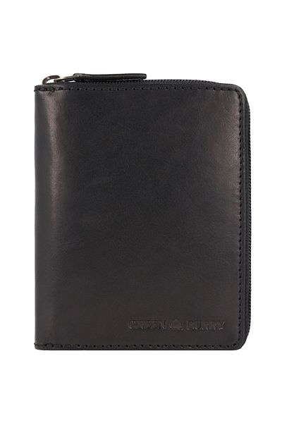 Greenburry Pure Black Wallet RFID protection Leather 10.5 cm