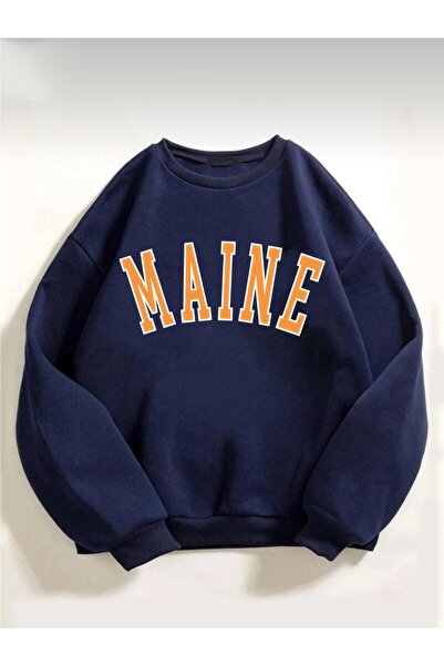 AFROGİYİM Ženska Oversize kroj narančasta majica Maine Štampano