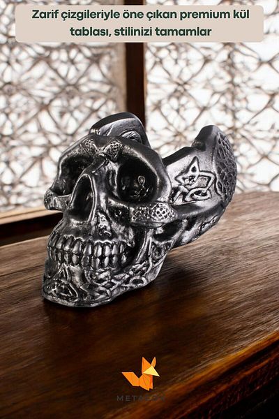 METAFOX Ashtray Ash Tray Cigarette Ashtray Silver Antique Color Model 8