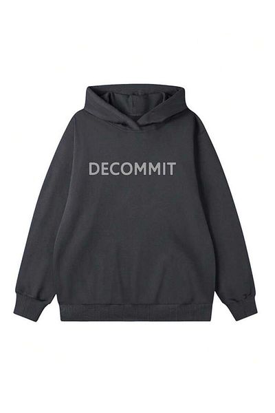 AFROGİYİM Unisex Decommit Printed Oversize Hoodie Three Rope