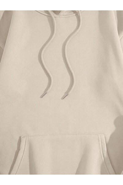 AFROGİYİM Unisex Be True Printed Oversize Hooded Fleece Hoodie