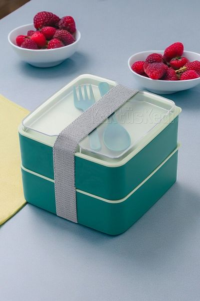 KaktüsKedi 4-Compartment Food Storage Container Set| Athlete Diet Student Fitness School Workplace Travel Table