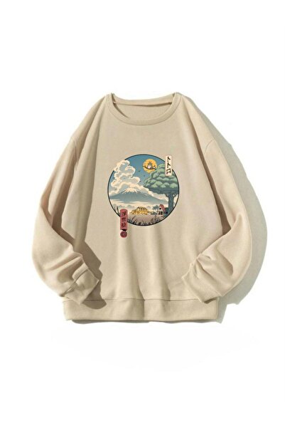 AFROGİYİM Unisex Totoro Anime Printed Oversize Sweatshirt