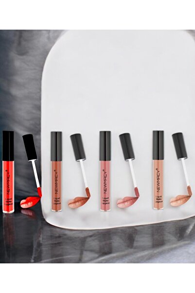FDF STORE Ruj Mat Liquid Lipgloss Dudak Kalıcı Islak Ruj 4'Lü Set