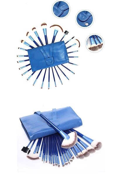 HANNAH Set de perii de machiaj 24 piese Blue