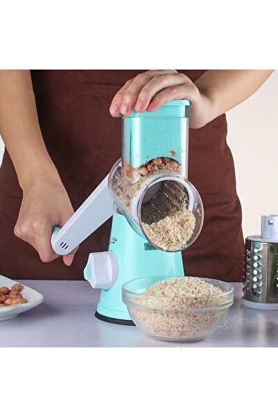 pazariz Çevirme Kollu Pratik Doğrayıcı Rende Mavi