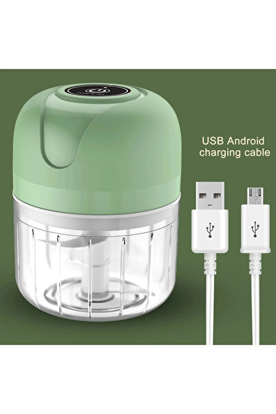 pazariz Rende Şarjlı Mini kablosuz sarımsak ezici rechargeable sebze biber Parçalayıcı 250 Ml