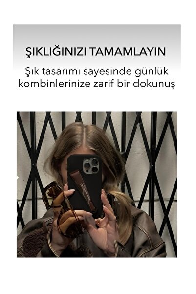 OVADA İphone 13 Pro Uyumlu Rhode Ruj Bölmeli Silikon Lips Kılıf Kapak