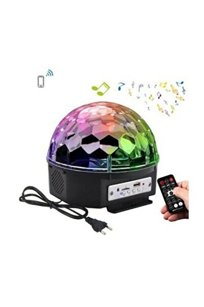 PEKSHOP Parti Malzemesi Sese Duyarlı Bluetoothlu Led Küre Disko Topu Renkli Işıklı Lazer