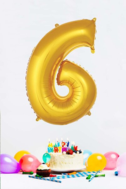 PEKSHOP Gold Rakam Folyo Balon Gold Sayı Balonlar 16 Inç 40 Cm