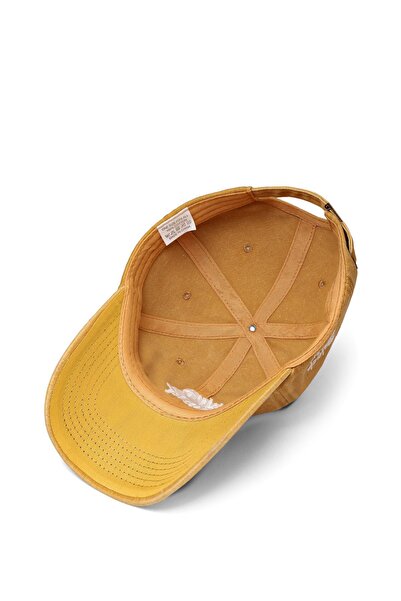 BlackBörk Vintage (ESKİTME) Baseball Unisex Wake Up Sarı Şapka (CAP)