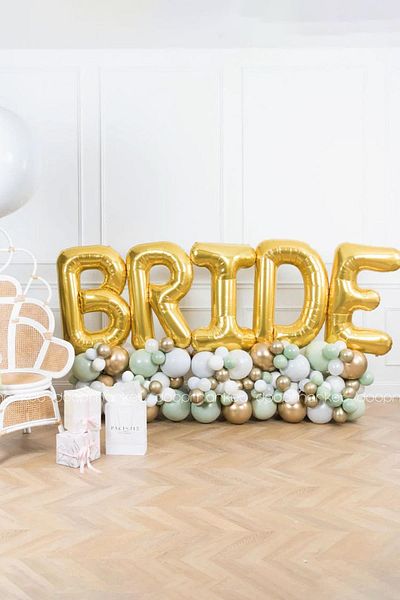 PEKSHOP Gold Bride Balloon Set Giant Foil Balloon Set Bachelorette Bride To Be Party Balloons 100cm