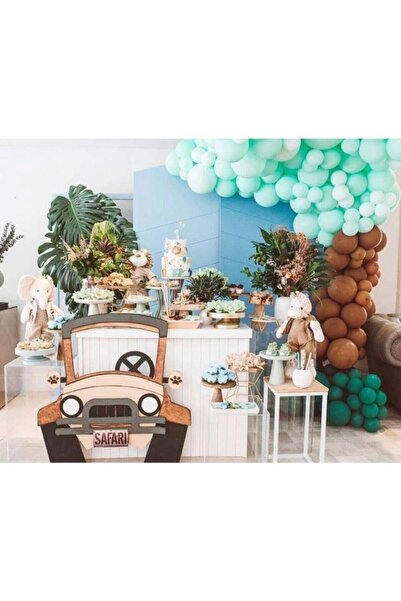 eğlencemarketi Pastel Koyu Yeşil Mint Yeşili Ve Karamel Balon Zinciri 100 Adet