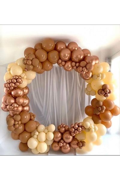 eğlencemarketi Chrome Bronze Brown Tan Color Balloon Chain 100 Pieces