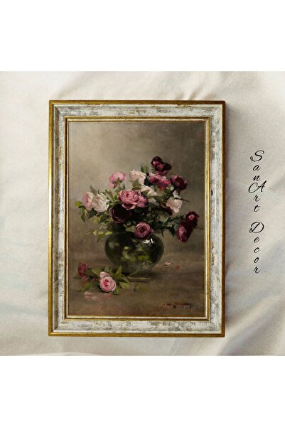 Sanart Pictură vintage cu rame, pictură în ulei, pictură înrămată, decor arti...