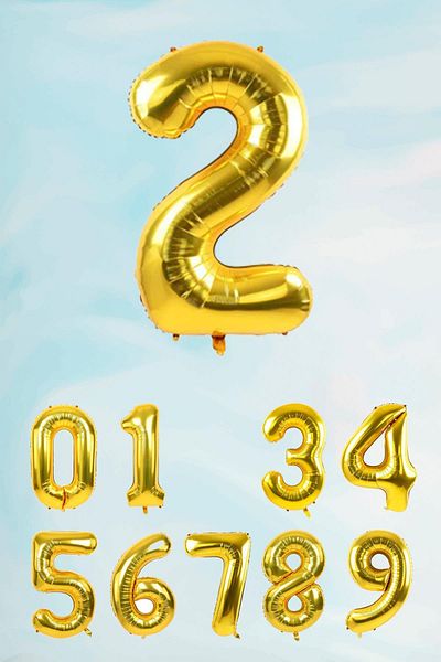 PEKSHOP Gold Number Foil Balloon Large Size Gold Number Balloons 100cm 40inch