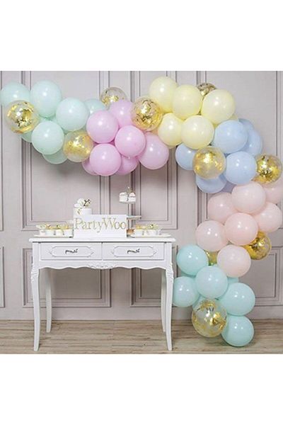 eğlencemarketi Colorful Soft Color Chain Balloon Set