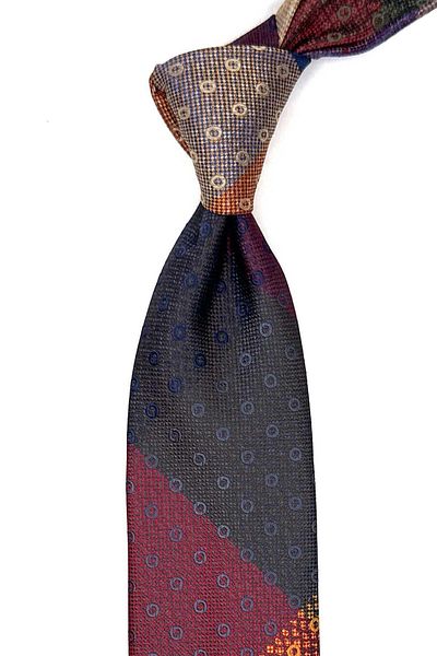 Kravatkolik Colorful Polka Dot Patterned Patchwork Tie - Kk12763