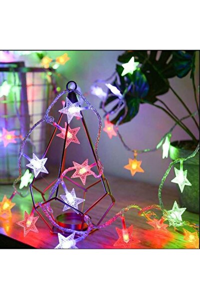 alayımbari 5 Metre 20 Yıldız Led /rgb /çakarlı/ Şeffaf Kablo / Yılbaşı Süsü