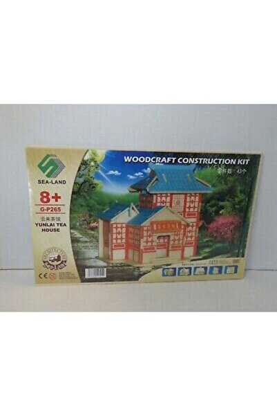 pazariz Pazarız 3d Ahşap Puzzle Yapboz Maket China Çay Evi Boyanabilir