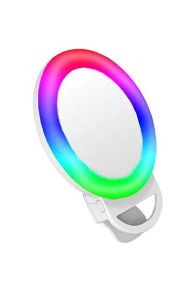 pazariz Şarjlı Aynalı Rgb Renkli Ring Light Led Selfie Telefon Pc Yayın Işığı...