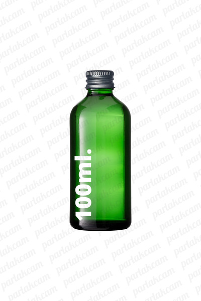 parlakcam 100ml Green Glass Bottle Special Oils, Cologne Etc. Glass Bottle with Silver Cap Suitable for Liquids 1 Piece
