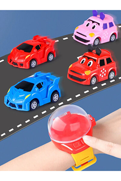 pazariz Uzak Kumandalı Araba Oyuncak Işıklı Şarjlı Kol Saati Tipi Sevimli RC Araba Mavi