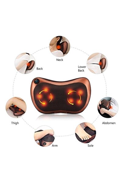pazariz 8 Toplu Çift Yönlü Dönebilen Isıtmalı Masaj Yastığı Ayak Bel Boyun Sı...