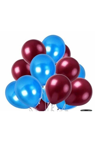 Firsat Ayi 50 قطعة بالون معدني بيرليسسينت عالي الجودة بورجوندي-أزرق
