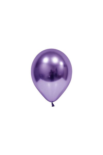 eğlencemarketi 12 Inch Standard Size Chrome Balloon 10 Pieces Violet